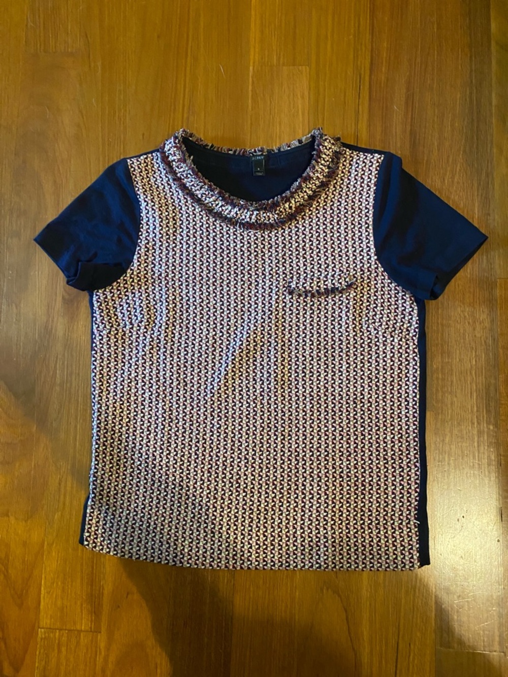 J. Crew Tweed Short Sleeve Top